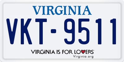 VA license plate VKT9511