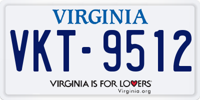 VA license plate VKT9512