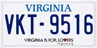 VA license plate VKT9516