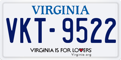 VA license plate VKT9522