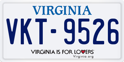 VA license plate VKT9526