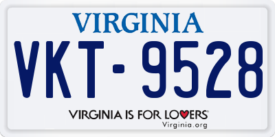 VA license plate VKT9528