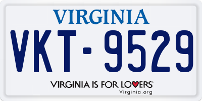 VA license plate VKT9529