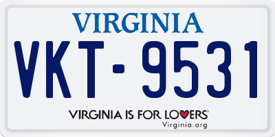 VA license plate VKT9531