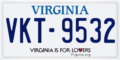 VA license plate VKT9532