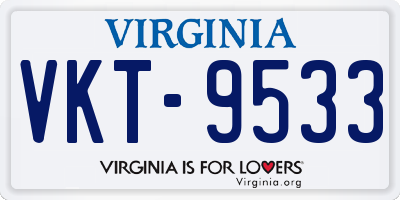 VA license plate VKT9533