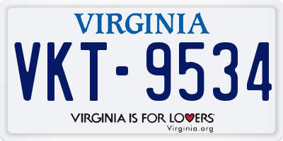 VA license plate VKT9534