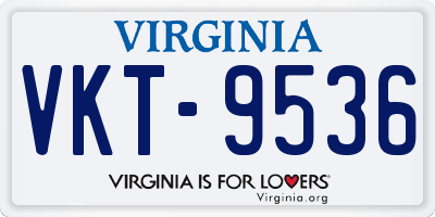 VA license plate VKT9536