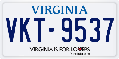 VA license plate VKT9537