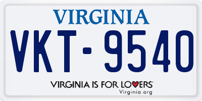 VA license plate VKT9540