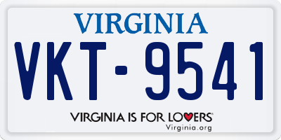 VA license plate VKT9541