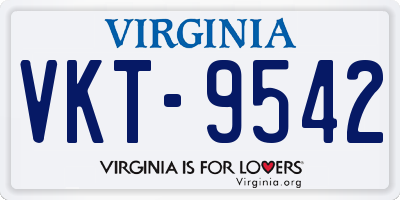 VA license plate VKT9542