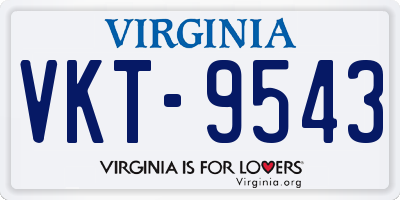VA license plate VKT9543