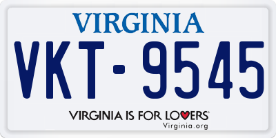 VA license plate VKT9545