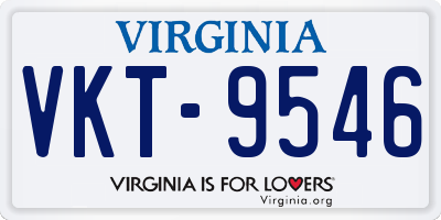 VA license plate VKT9546