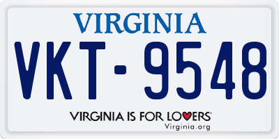 VA license plate VKT9548