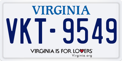 VA license plate VKT9549