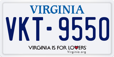 VA license plate VKT9550
