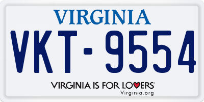 VA license plate VKT9554