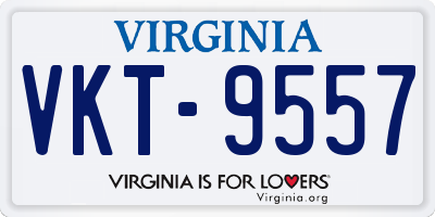 VA license plate VKT9557