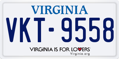 VA license plate VKT9558