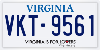 VA license plate VKT9561
