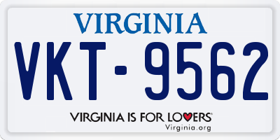 VA license plate VKT9562