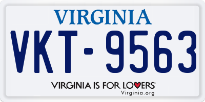 VA license plate VKT9563