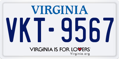 VA license plate VKT9567