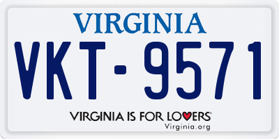 VA license plate VKT9571