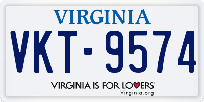 VA license plate VKT9574