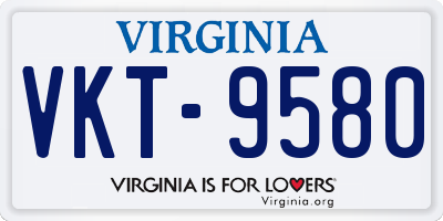 VA license plate VKT9580