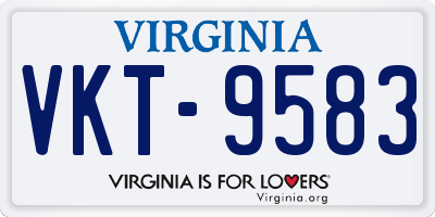 VA license plate VKT9583