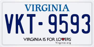 VA license plate VKT9593