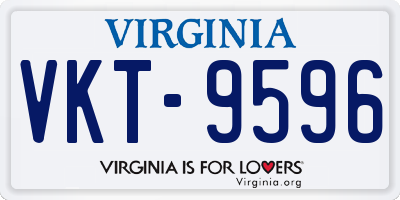 VA license plate VKT9596