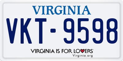 VA license plate VKT9598