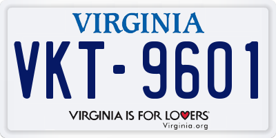 VA license plate VKT9601