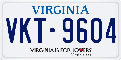 VA license plate VKT9604