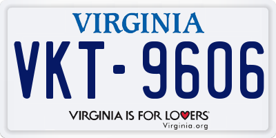 VA license plate VKT9606