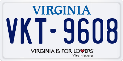 VA license plate VKT9608