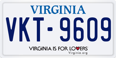 VA license plate VKT9609
