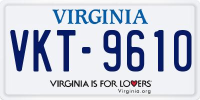 VA license plate VKT9610