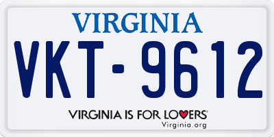 VA license plate VKT9612