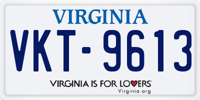 VA license plate VKT9613