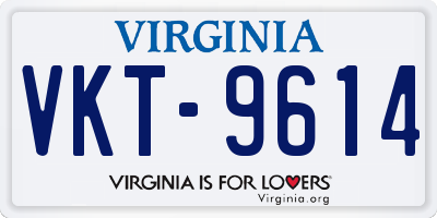 VA license plate VKT9614