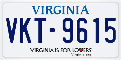 VA license plate VKT9615