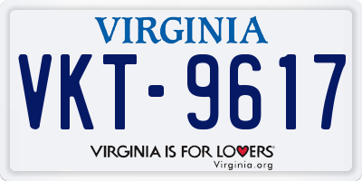 VA license plate VKT9617