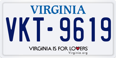 VA license plate VKT9619