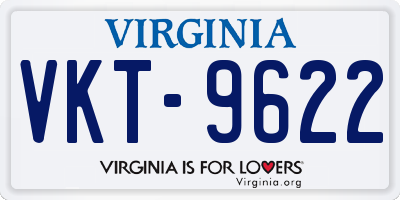 VA license plate VKT9622