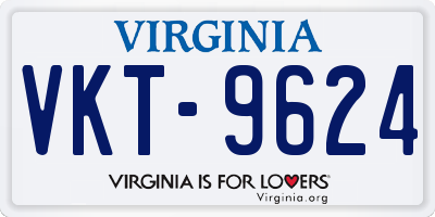 VA license plate VKT9624